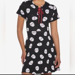 Friday the 13th Jason Mask Skater Dress Junior's Medium Brand New